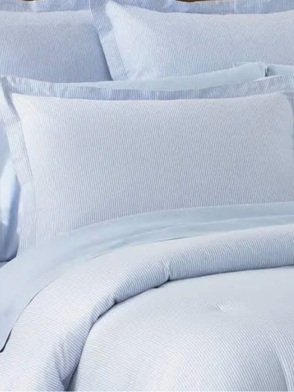 Ralph Lauren KING Organic Reversible Oxford Duvet Cover- Light Blue MSRP $470